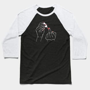 Painted Middle Finger Nail Baseball T-Shirt